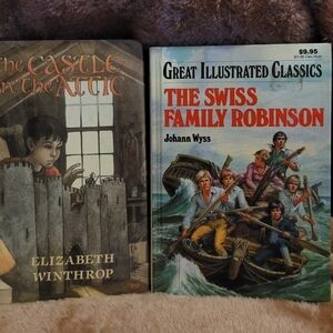 The Swiss Family Robinson and The Castle in the Attic Vintage Book Bundle